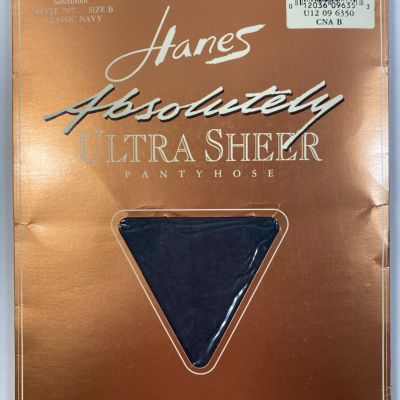 Hanes Absolutely Ultra Sheer Classic Navy 707 Sandalfoot Pantyhose Size B