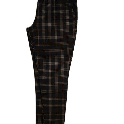 SO High Rise Ponte Leggings Sz 3x  Yellow Plaid Zipper Pockets NWT $44 Pull-On