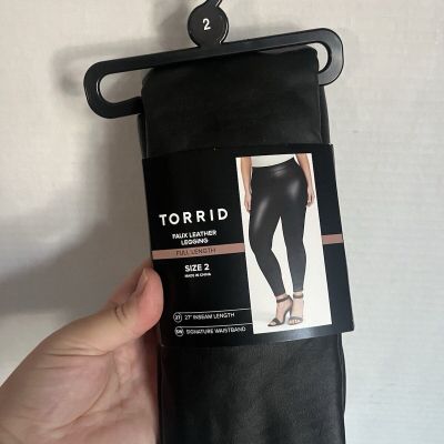 Torrid - Faux Leather Full Length Leggings Size 2 Black