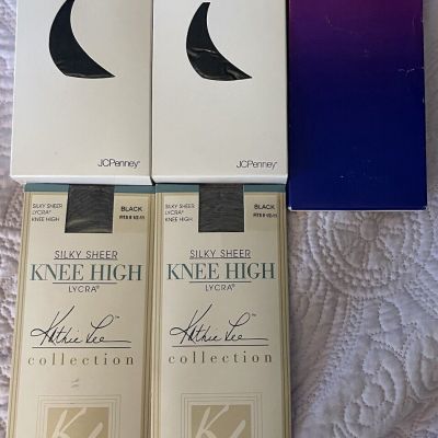 Lot Of 5 New Knee Highs Black Average 8-11