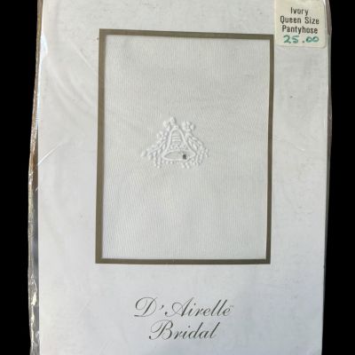 D'Airelle Bridal Ivory Queen Size Pantyhose 100perc Nylon Aire Hosiery