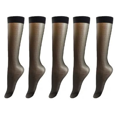 Women Ultra-thin Nylon Stockings Super Elastic 5 Pairs Women's See-through