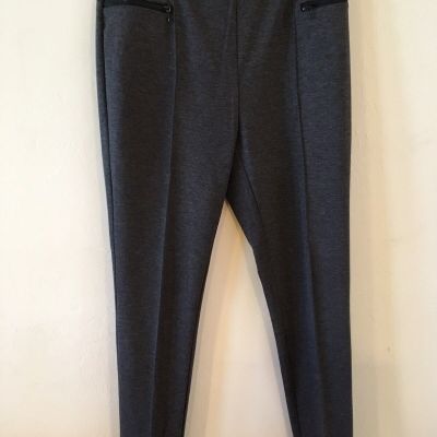 Soft Surroundings Leggings Charcoal Gray  Front Stitch Crease M VGUC