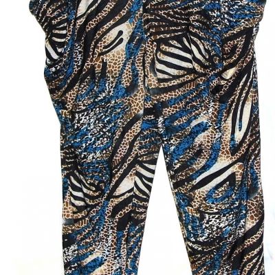 WOMENS MULIT ANIMAL PRINT MULIT COLOR LEGGINGS W/POCKETS SZ SM