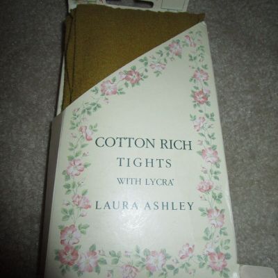 VINTAGE NEW COTTON RICH LAURA ASHLEY GOLD TIGHTS WITH LYCRA SIZE MEDIUM