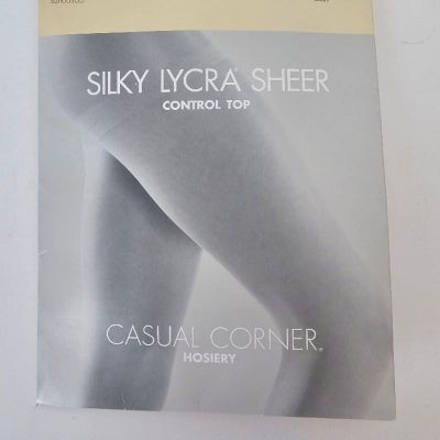 Women's Casual Corner Pantyhose Black Size C - Lycra Leg, Sandalfoot