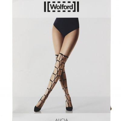 Wolford 'Alicia' Thigh High Tights in Sahara/Black L19607 Size M