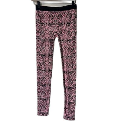 Free people Pink & Black Stretch Knot Leggings size M/L