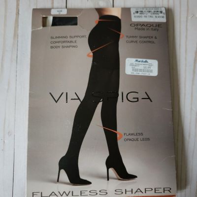 Via Spiga Tights Black Size D Body Shaping Opaque Slimming Support Curve Control