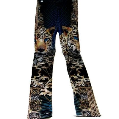 Identity Womens Cat Leggings Size Small Medium Stretchy Bright Bold