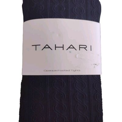 Tahari Opaque Footed Tights Woman's Large Stocking Socks 2-Pair Black