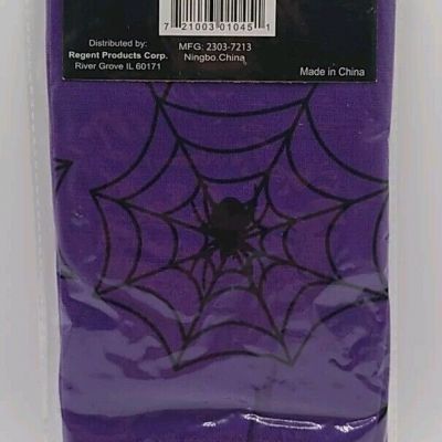 Nwt Womens Thigh High Stockings Purple Black Spider Web One Size Fits Most