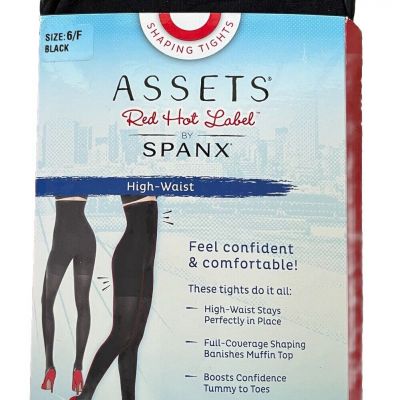 Spanx Assets Red Hot Label Women’s Sz 6/F Black High Waist Shaping Tights