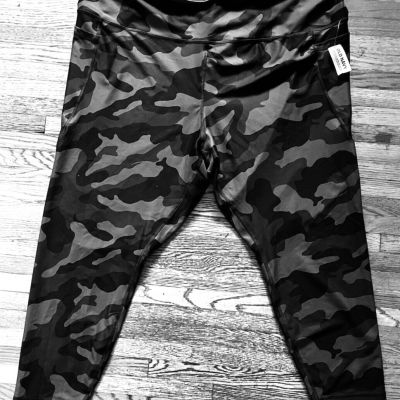 Old Navy Leggings Women Size 4X Camo High Waisted Power Soft Pocket NWT P138