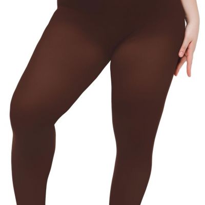 Women's Plus Size Tights Run Resistant Solid Color Opaque Pantyhose High Wais...