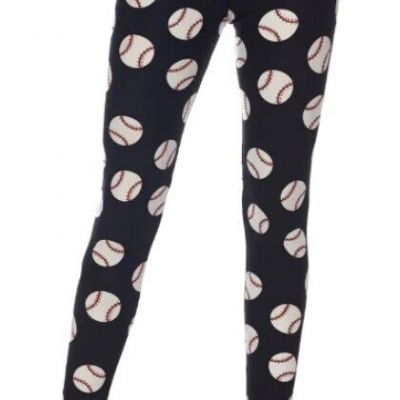 Baseball Summer Days Leggings Baseball Black All Sizes