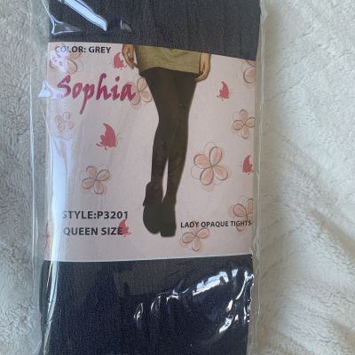 New Sophia Queen Size Gray Opaque Tights