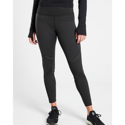 Athleta Cold Front Hybrid Run Tight Leggings Size Medium In Black