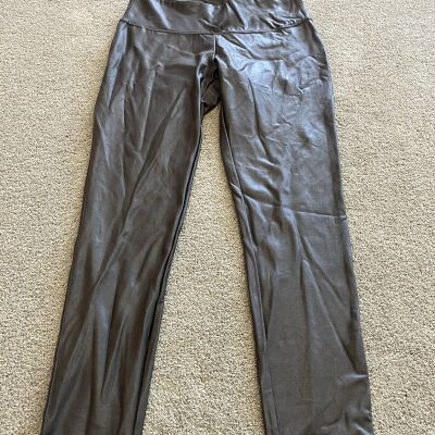 Women’s brown shiny leggings by time and tru size large 12/14 EUC