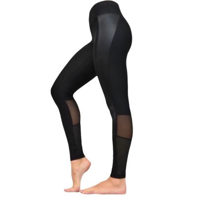 Central Park Sport Moto Mesh Panel Workout Leggings M NWT