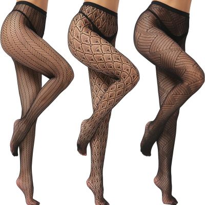 EVERSWE High Waist Fishnet Tights, Thigh High Suspender Stockings