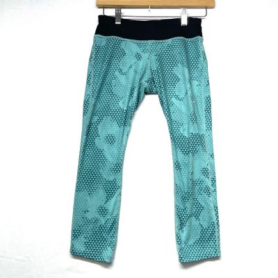 Nike Dri-Fit Leggings Women's XS Teal Geometric High-Waisted Workout Athleisure