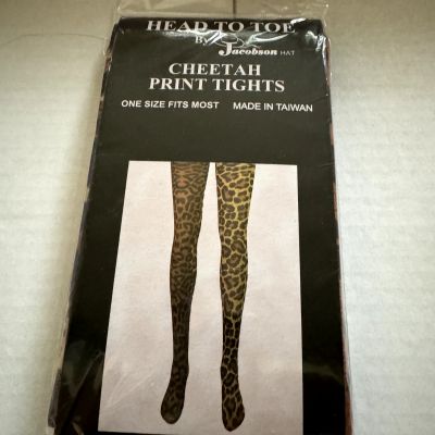 Cheetah Print Tights One Size Nylon Stockings Fashion Novelty Pantyhose Costume