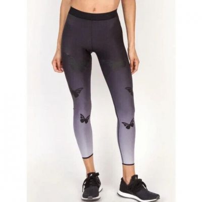 Ultracor Ultra Lux Butterfly Leggings Grey Ombre Compression Gym Yoga Sz Medium