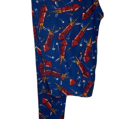 LuLaRoe TC  Tall & Curvy Legging Blue Fireworks USA Rocket STAR America July 4th