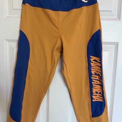 Dragon Ball Z DBZ Kamehameha Active Capri Yoga Pants Orange / Blue Womens M