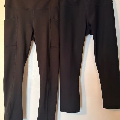 LOT OF 2 WOMEN'S MAURICES BLACK CAPRI LEGGINGS SIZE SMALL