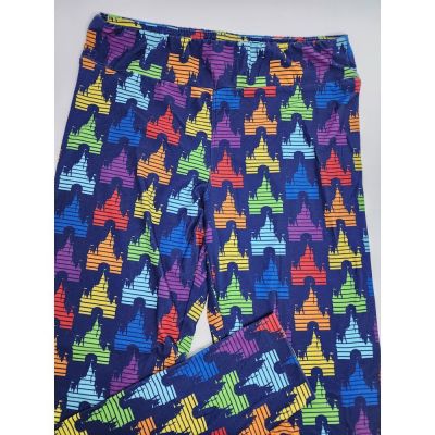 Disney Castle Leggings Size M Fantasyland Parks Yoga Rainbow Pants