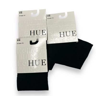 Womens Hue One Size Fits Most Sheer Dotted Knee High 3 Pair Black