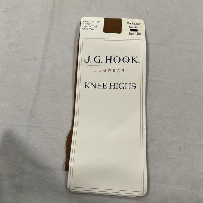 J.g Hook Leg wear Knee Highs Size 8 Sun Tan