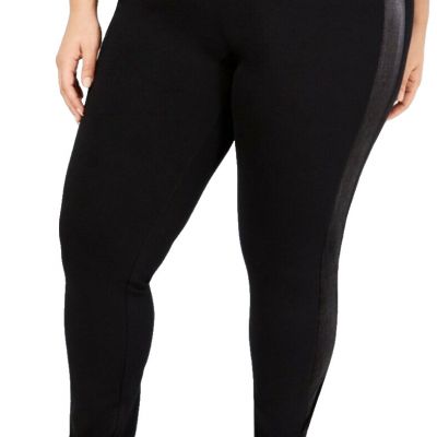 Style & Co. Velvet Trim Mid rise Comfort Waist Black Leggings  16W (36