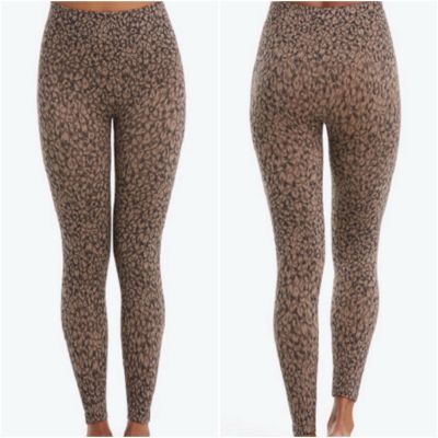 SPANX Look At Me Now Seamless Leggings Mini Leopard Animal Print L NWT