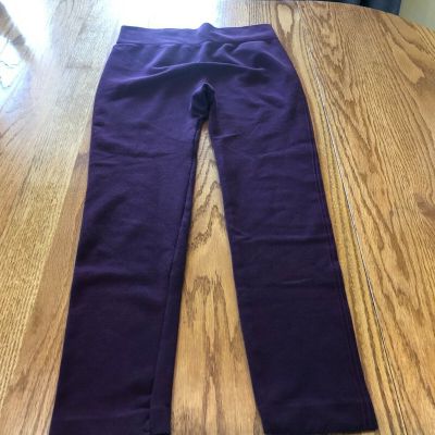 LANE BRYANT CONTROL TOP FOOTLESS LEGGING WINE SOLID JEGGINGS SIZE A/B