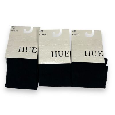 HUE Pindot Knee Hi Womens One Size Black | 3 Pair | NEW