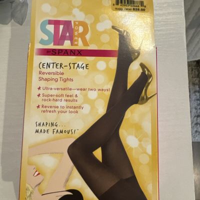 Star Power By Spanx - Reversible Shaping Tights. Size A Color Blk/JAVA MSRP $28