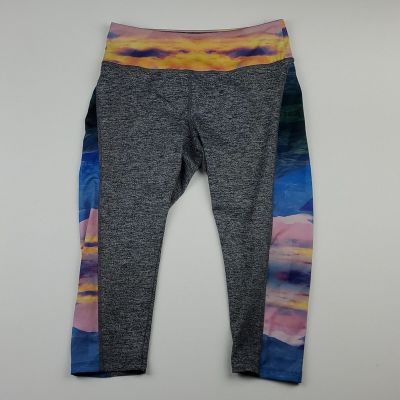 Lularoe Jade Capri Athletic Legging Pant Workout Crop Stretch Yoga Waist Sunset