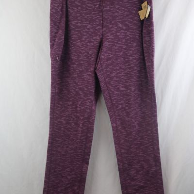 NWT Duluth Trading Co Women's Magenta Heather Straight Ankle Leggings sz L