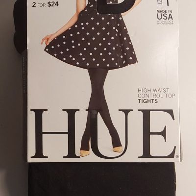 HUE High Waist Control Top Tights Black Denier 40 Size 1