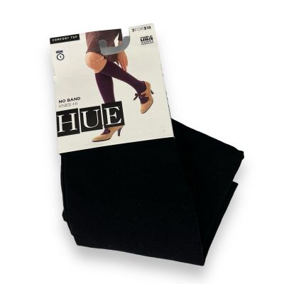 Hue Womens No Band Comfort Top Knee-Hi 1 Pair Black U2891 Size 1 NEW