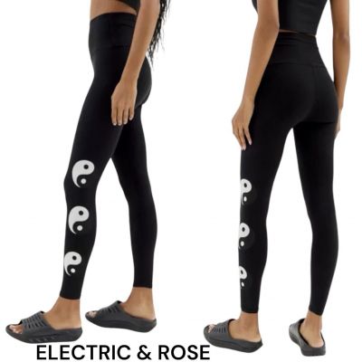 NWT Electric & Rose Yin Yang High Waist Athleisure Loungewear Leggings Size XS