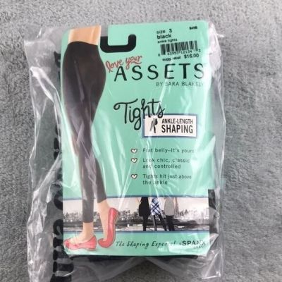 Love you Assets Ankle Length Shaping Tights Black Size 3 New