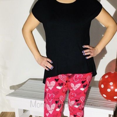 NEW TC Womens Pink Heart Leggings YOGA WAIST (Feels Soft as Lularoe)