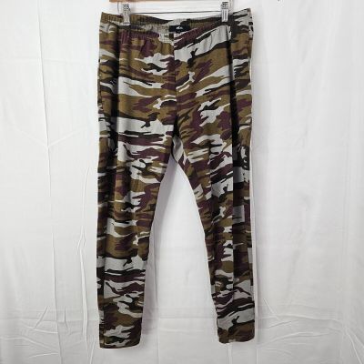 Ellos Womens Leggings Pants Joggers Stretch Size Large Camo Green Purple EUC