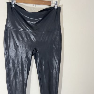 SPANX Faux Leather Leggings Pants Plus Size 1X Black High Rise