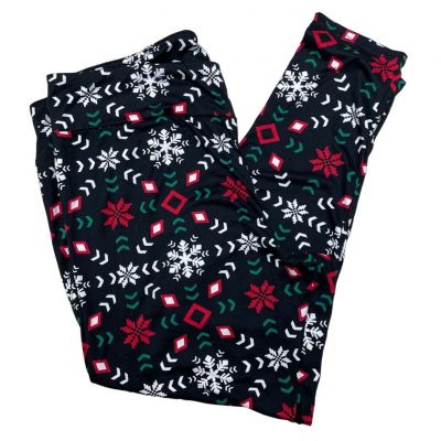 Feeling Festive Womens Size 2X Holiday Legging Soft Touch Snowflakes Christmas