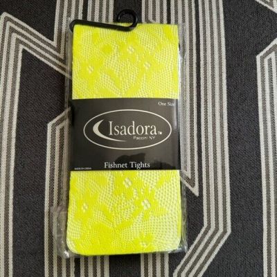 NEW Isadora Yellow Fishnet Lace Tights